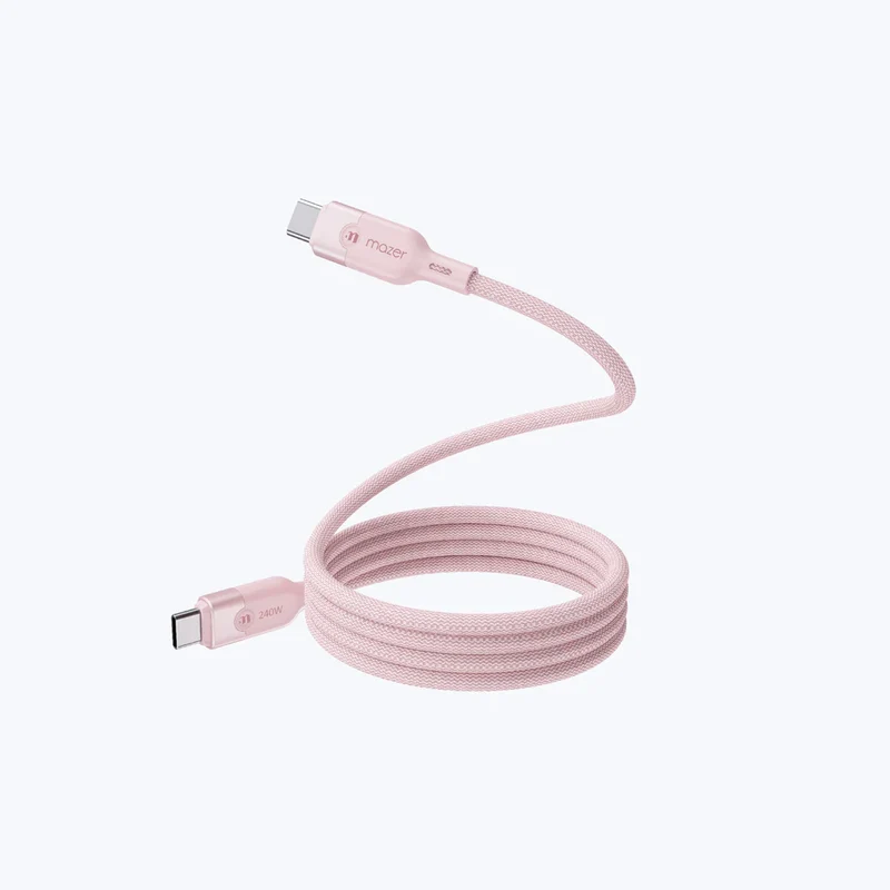 Mazer InfiniteLink Cobra2 240W USB C-C Magnetic Cable (1.25m) Pink