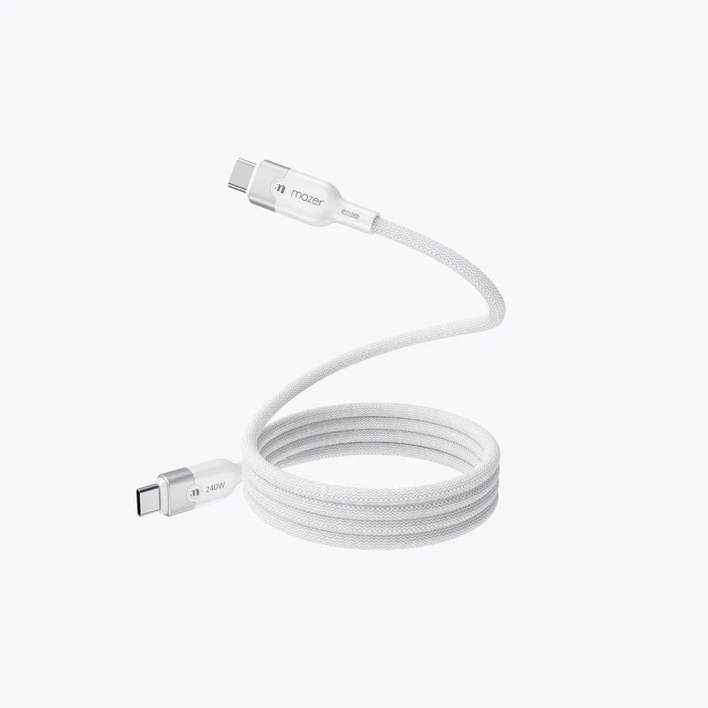 Mazer InfiniteLink Cobra2 240W USB C-C Magnetic Cable (1.25m) White