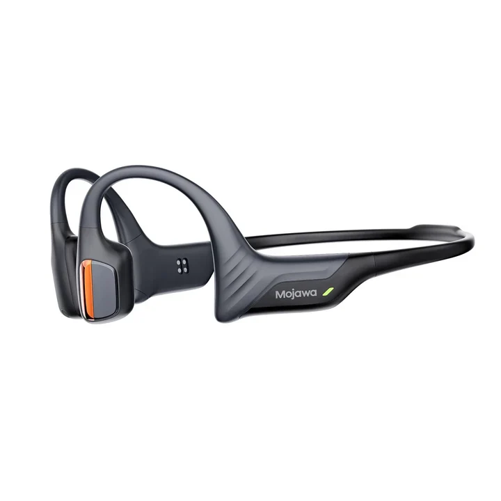 Mojawa Purra Run Long Battery Life Bone Conduction Headphones | 15-Hour Battery Life Wind Noise Reduction for Cycling - Black