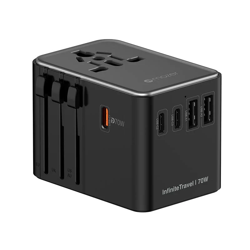 Mazer M-IFTravel170PD-BG InfiniteTravel GaN PD70W 3C+2A World Travel Charger (Black)