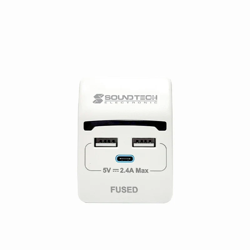 SoundTeoh PP-52U 2 USB-A + 1 USB-C SMART Ports Adaptor