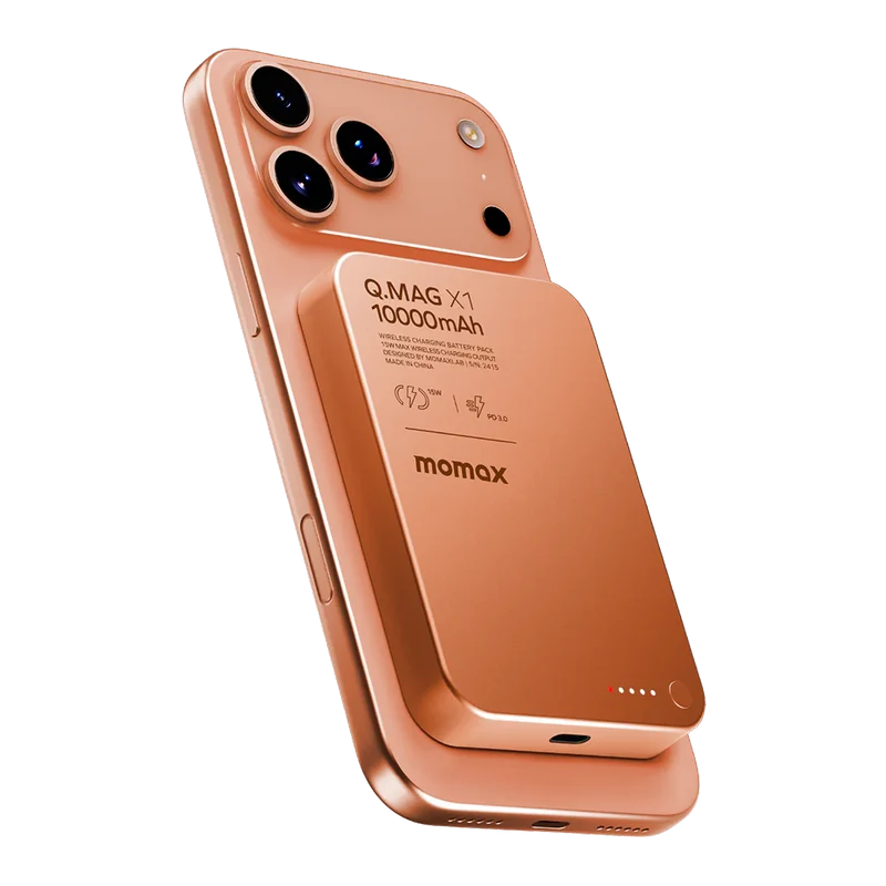Momax IP117AM Q.MAG X1 Magnetic Wireless Battery Pack 10000mAh (Orange)