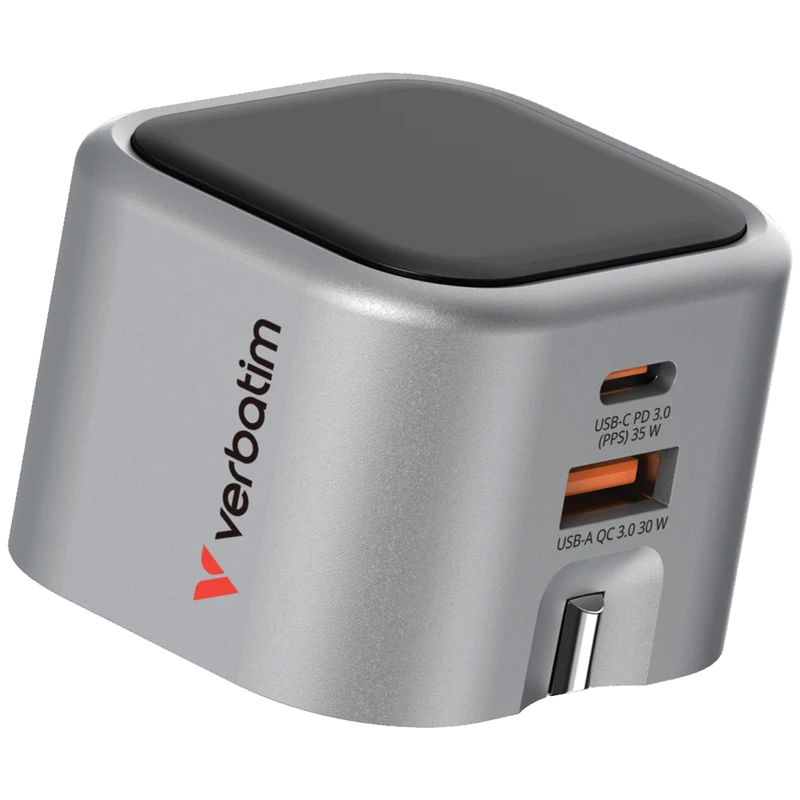 Verbatim 2-Port 35W GaN Charger Foldable UK Plug (GCF35)