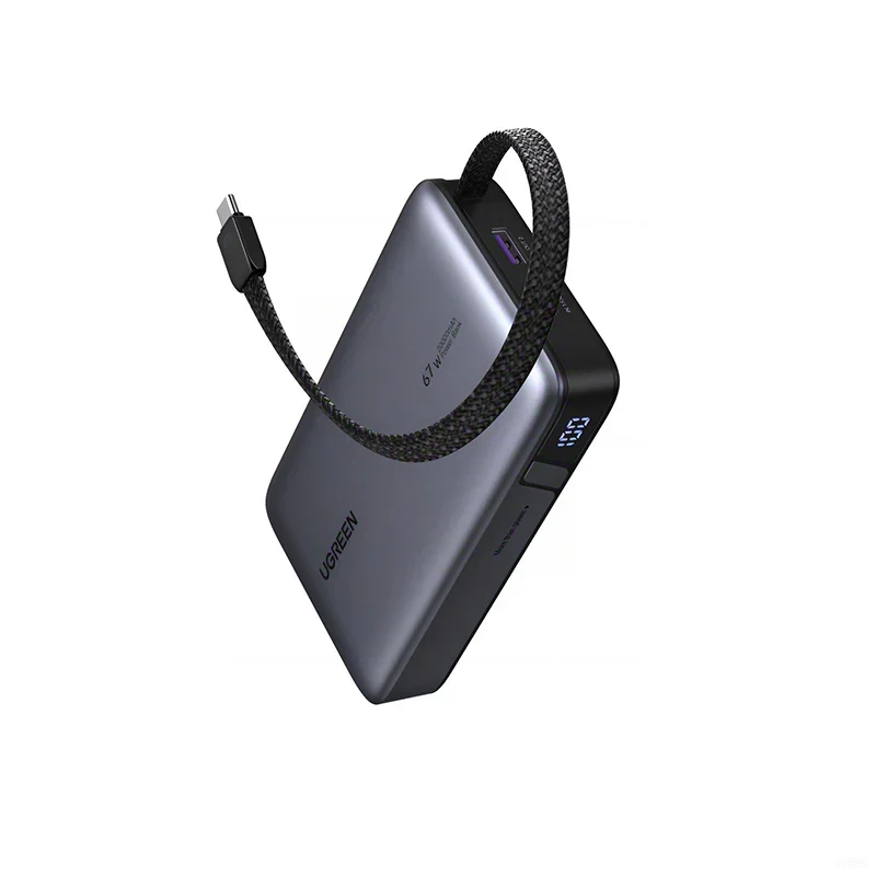 Ugreen PB550 20000mAh 65W CCC PD PB with Built-in Cable - Black