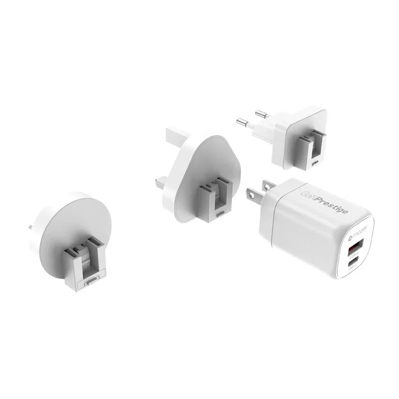 Mazer PD35W Travel Adapter with Changeable Plugs - White