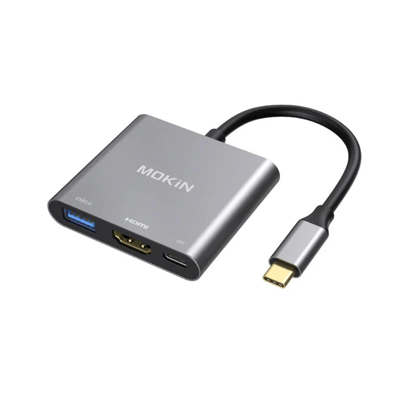 Mokin MOUC1901 3-In-1 Multiport USB-C Adapter to HDMI+USB3.0+PD