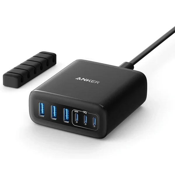 Anker A2154K11 PD112W 6-Port USB C Charger (Black)