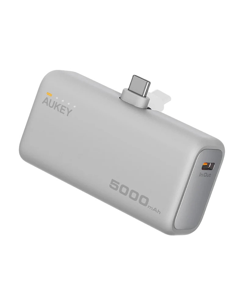 Aukey PB-Y59 Spark Mini 5000mAh Portable Power Bank with Built-in USB-C Port (White)