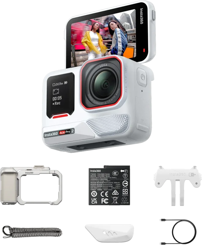Insta360 Ace Pro 2 (Arctic White) | Xplorer Bundle (Moonlight Silver)