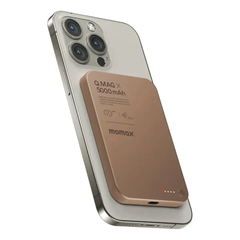 Momax IP116AL2 Q.MAG X Magnetic Wireless Battery Pack 5000mAh - Sandstone