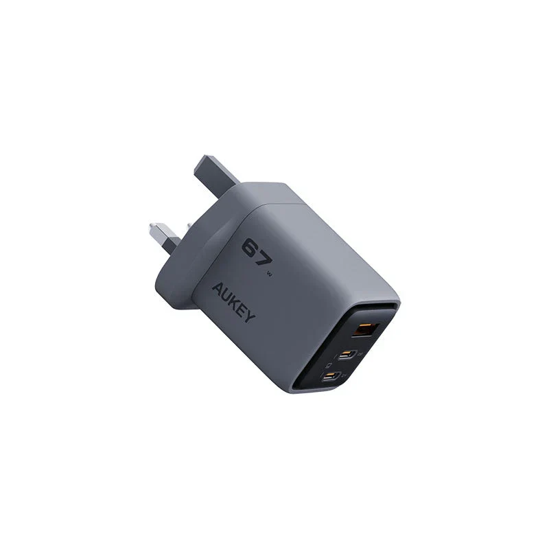 Aukey PA-C3 Comet Mix 3 67W Fast Charging Wall Charger with GaN Technology - Gray