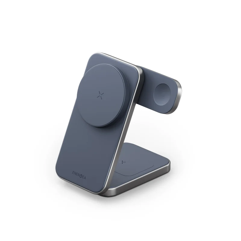 Energea MagTrio Plus 3-in-1 Foldable QI2 Magnetic Wireless Charger (Blue)