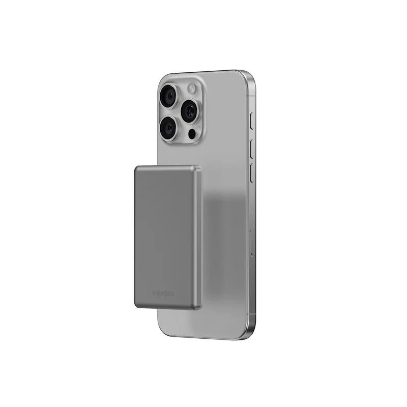 Energea Alupac Mini 5000mAh Magnetic Wireless Power Bank (Titanium)