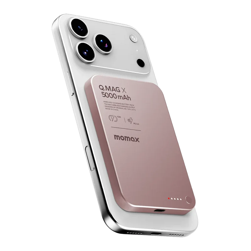 Momax IP116AP 5000mAh Q.MAG X Magnetic Wireless Battery Pack (Pink)